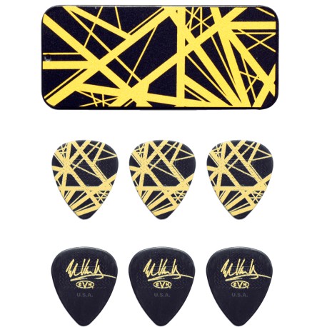 Boite de médiators Dunlop EVH Black/Yellow 0,60mm