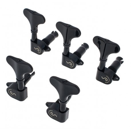 Mécaniques de basse 5 cordes Schaller noires 3+2