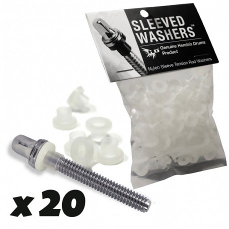 Rondelles de tirans Hendrix Drums Sleeved washers blanches