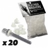 Rondelles de tirans Hendrix Drums Sleeved washers blanches