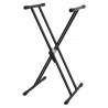 Stand clavier double embase Basix Easy Gear à poignée noir