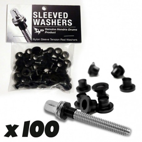 Rondelles de tirans Hendrix Drums Sleeved washers noires x100