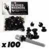 Rondelles de tirans Hendrix Drums Sleeved washers noires x100