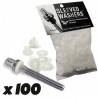 Rondelles de tirans Hendrix Drums Sleeved washers blanches x100