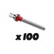 Rondelles de tirans Hendrix Drums Sleeved washers rouges x100