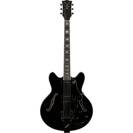 Guitare hollow body Vox Bobcat V90 Bigsby Jet Black