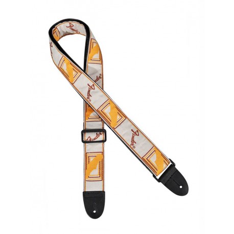 Sangle Fender Monogrammed white-brown-yellow