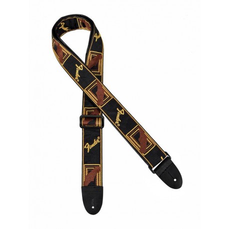Sangle Fender Monogrammed black-yellow-brown