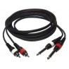 Cable Hilec 2 RCA males / 2 Jack mono 3 metres