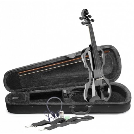 Violon électrique 4/4 Stagg EVN X avec housse noir métallique