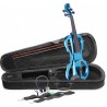 Violon électrique 4/4 Stagg EVN X avec housse bleu métallique