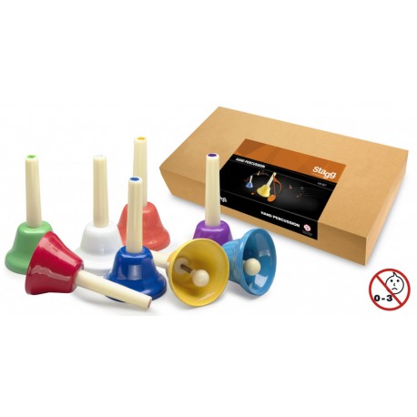 Jeu de huit cloches de différentes couleurs Stagg HB SET