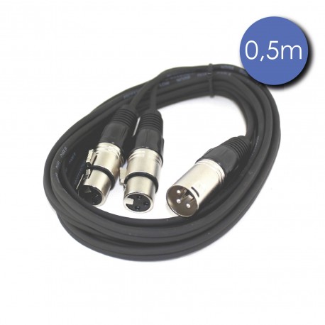 Câble 0,5m Power XLR 3 PIN Mâle / XLR 3 PIN Femelle