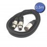 Câble 0,5m Power XLR 3 PIN Mâle / XLR 3 PIN Femelle