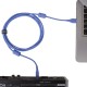 Câble UDG USB 2.0 A-B Bleu Droit 2m