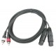 Cordon ligne 2xXLR F / 2xRCA M Lg 3m