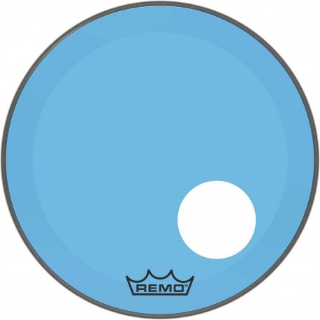 Peau Remo colortone Powerstroke 3 percée 20 pouces bleue