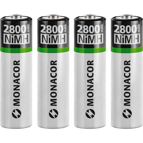 batteries rechargeables 2800mAh Monacor