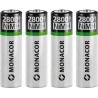 batteries rechargeables 2800mAh Monacor