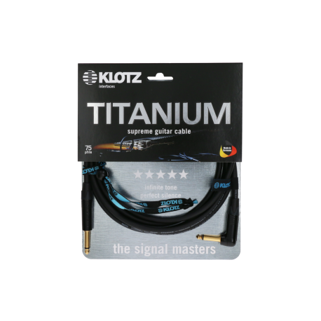 Cable jack guitare coudé Klotz Titanium 6 metres