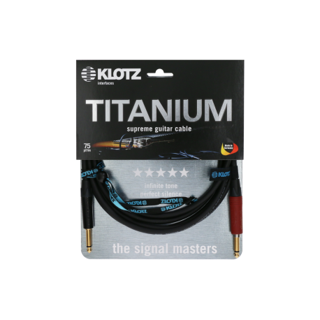 Cable jack guitare Klotz Titanium silent plug 6 metres