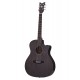 Guitare folk Schecter Deluxe pan coupé Satin See Thru Black