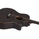 Guitare folk Schecter Deluxe pan coupé Satin See Thru Black