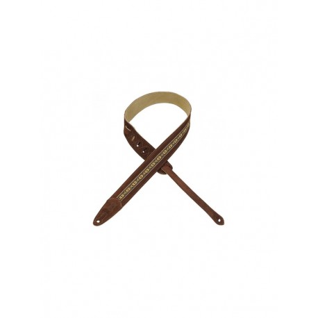 Sangle Levy's 3,8 cm en daim motif Jacquard Brown