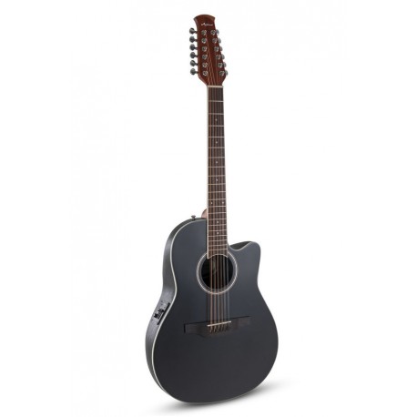 Guitare électro-acoustique 12 cordes Applause AB2412II-5S black satin