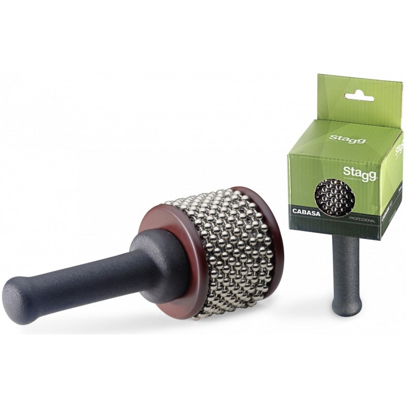 Stagg CABPRO-S Cabasa Professionnelle - Taille S - Percussion En Bois, Poignée Ergonomique