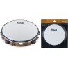 Tambourin à peau et cymbalettes Stagg 10 pouces bois
