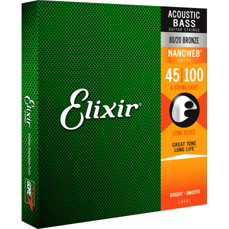 Cordes de basse acoustique 45-100 Elixir Nanoweb