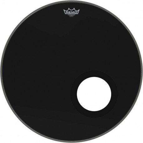 Peau de grosse caisse 22 Remo Powerstroke percée noire