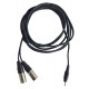 Cable mini jack vers 2x XLR males 3 metres