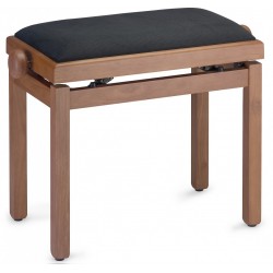 Banquette piano Stagg Merisier assise velour noir