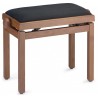 Banquette piano Stagg Merisier assise velour noir