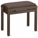 Banquette piano Stagg noyer foncé assise velour brun