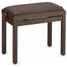 Banquette piano Stagg noyer foncé assise velour brun