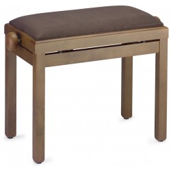 Banquette piano Stagg noyer assise velour brun