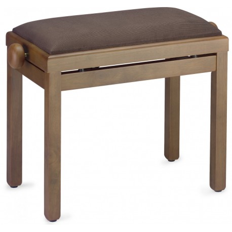 Banquette piano Stagg noyer assise velour brun