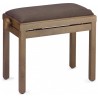 Banquette piano Stagg noyer assise velour brun