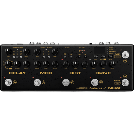 Pédalier guitare Nux Cerberus 6 switchs 16 effets Midi