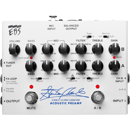 Pédale basse EBS Stanley Clarke préampli acoustique 2 canaux