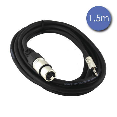 Cable Power XLR male / mini jack Stéréo 1.5 metre