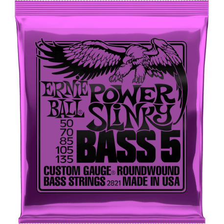 jeu de 5 cordes basse Ernie Ball Power Slinky 50-135