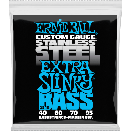 Cordes de basse 40-95 Ernie Ball Stainless Steel Extra Slinky