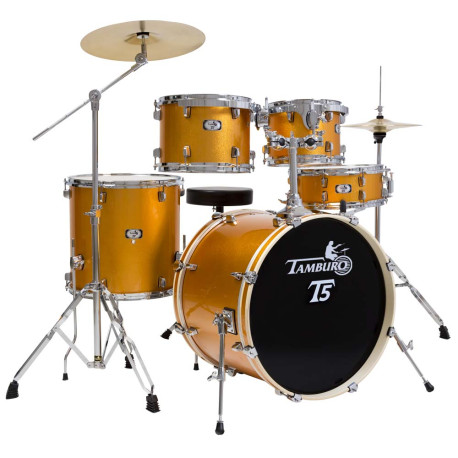 Batterie d'étude Tamburo T5 Rock 22 Yellow Sparkle
