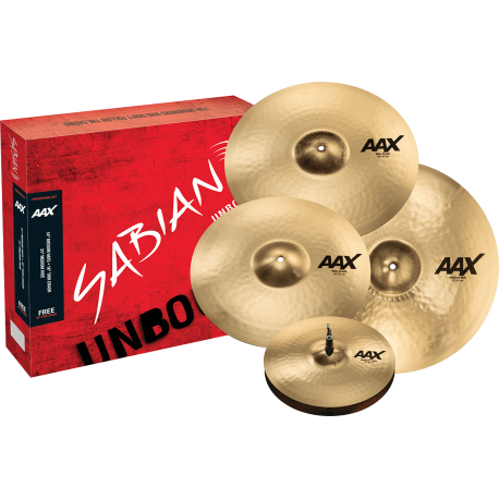 Pack cymbales Sabian AAX Promotional 14"-16"-21" + crash 18" FREE