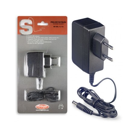 Adaptateur secteur de 9 V / 1,7 A polarité inversée pour pédales d'effet