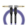 Cable patch Jack coudé Kirlin 15cm tressé bleu